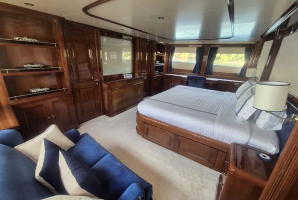 The master cabin, with its king berth