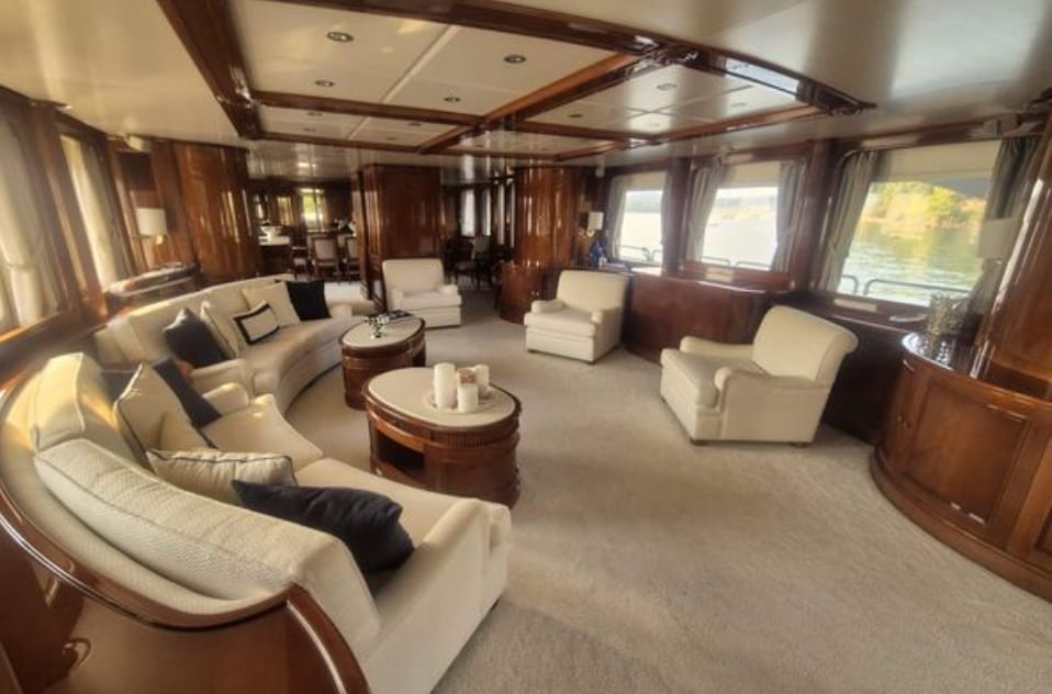 The main saloon, looking forward